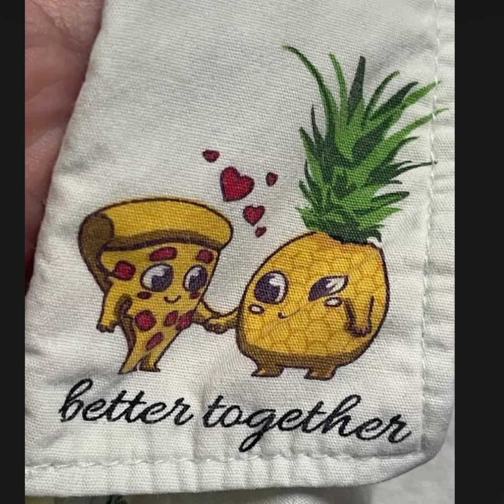 Denim & Flower Ricky Singh Men's Button-down  Short Sleeve SMALL Pineapple Pizza - Picture 6 of 12